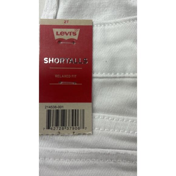 Levi’s Denim 100% Cotton White Shortalls Kid Toddler Girl 2T - Picture 7 of 8